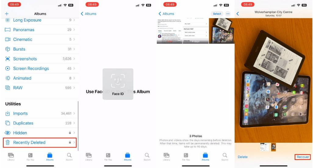 豆河镇苹果14维修分享 iPhone14 上恢复已删除的照片 