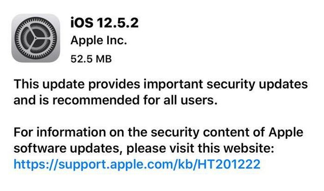 豆河镇苹果手机维修分享iOS12.5.2发布，建议所有老苹果用户安装 